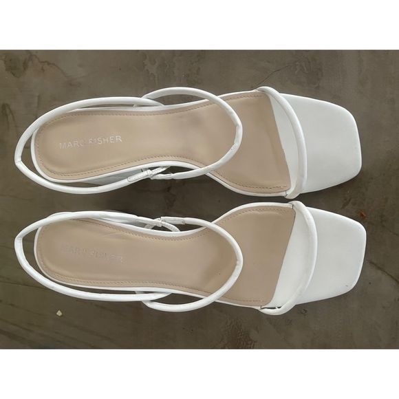 Marc Fischer White Strappy Block Heel - Picture 4 of 6